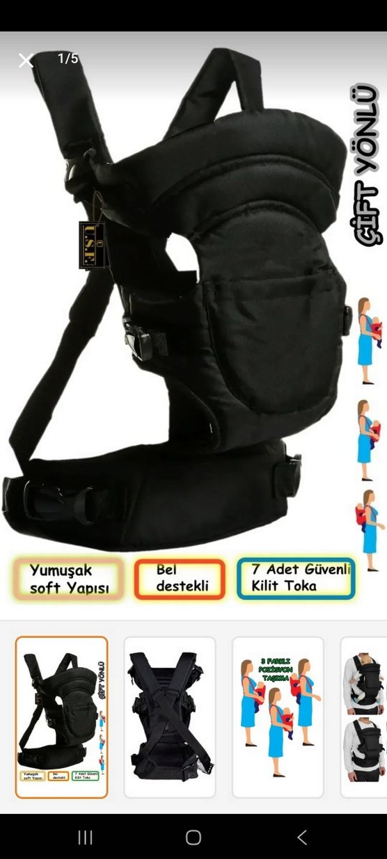 Siyah Bebek Taşıyıcı - Görsel 2