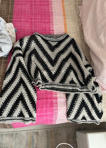 Desenli Bohem Kadın Kazak - Görsel 2