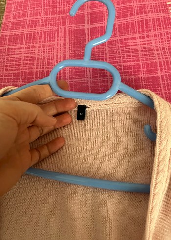 Düğmeli Pembe Triko Hırka - Görsel 3