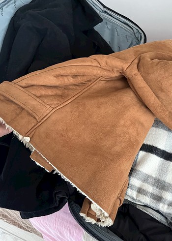Kahverengi Süet Kadın mont - Görsel 5