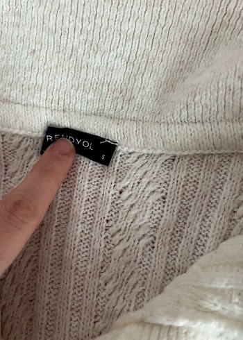 Kadın Beyaz Triko Örgü Kazak - Görsel 4