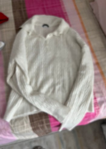 Kadın Beyaz Triko Örgü Kazak - Görsel 2