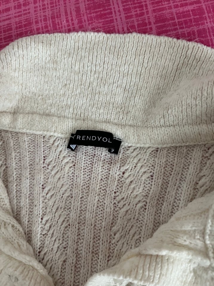 Kadın Beyaz Triko Örgü Kazak - Görsel 5