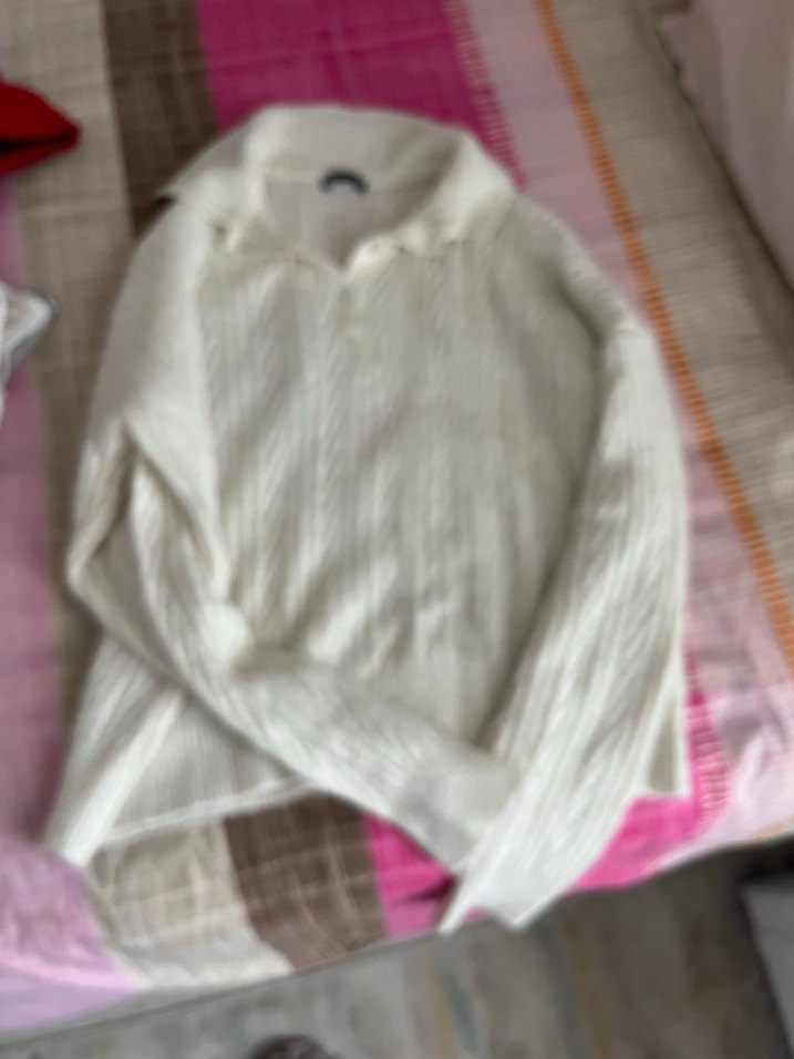 Kadın Beyaz Triko Örgü Kazak - Görsel 2