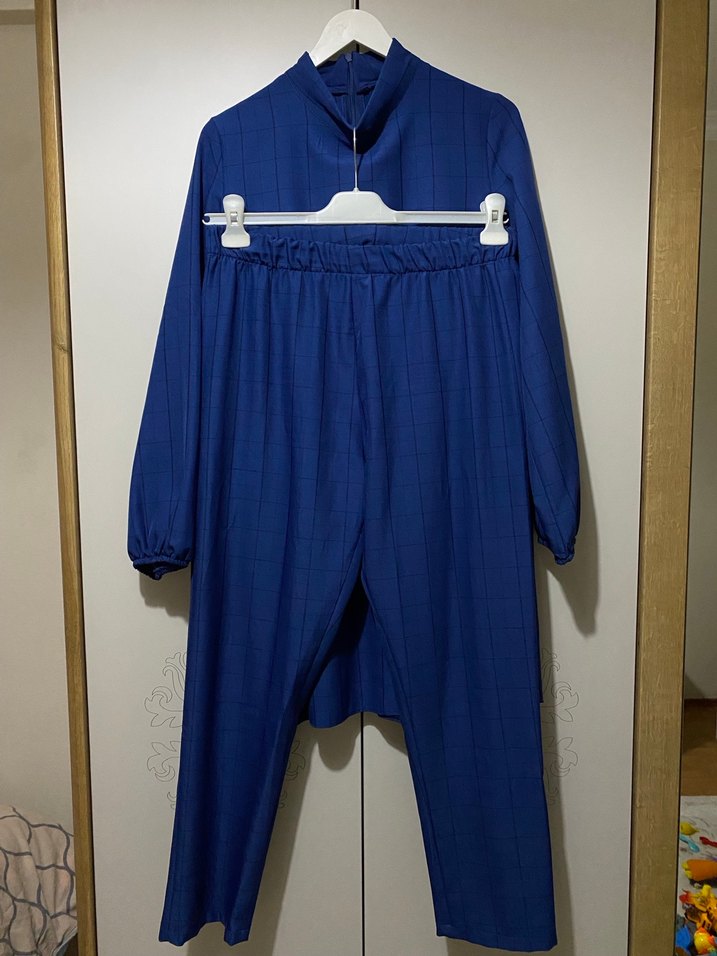 Kadın Lacivert Keten Takım - Görsel 5