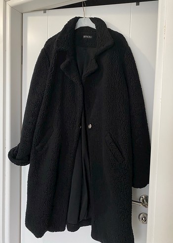 Siyah Düğmeli Midi Kadın Kaban - Görsel 2