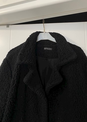 Siyah Düğmeli Midi Kadın Kaban - Görsel 4