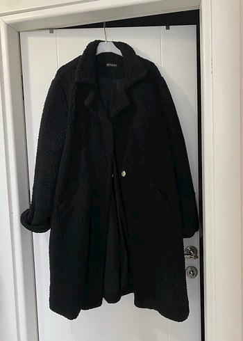 Siyah Düğmeli Midi Kadın Kaban - Görsel 5