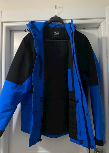 Mavi Siyah Düğmeli Erkek Midi Mont - Görsel 3