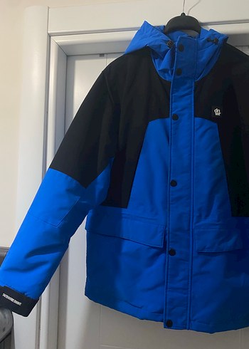 Mavi Siyah Düğmeli Erkek Midi Mont - Görsel 2