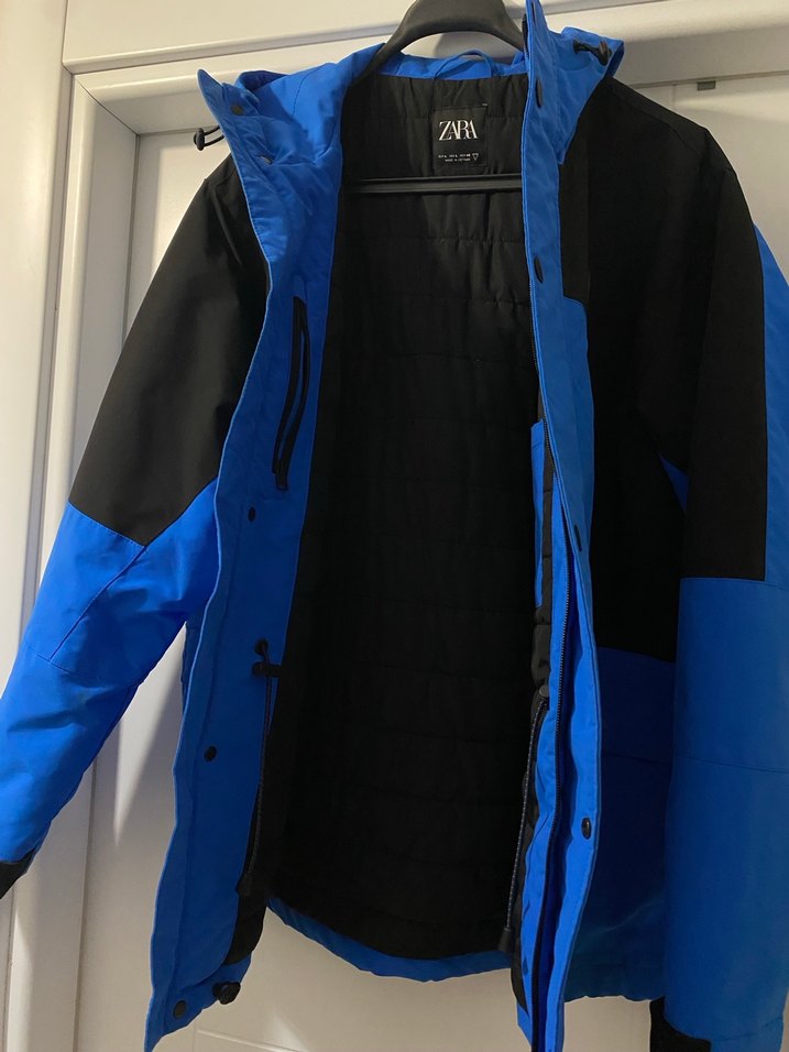 Mavi Siyah Düğmeli Erkek Midi Mont - Görsel 5