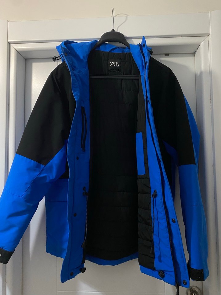 Mavi Siyah Düğmeli Erkek Midi Mont - Görsel 3