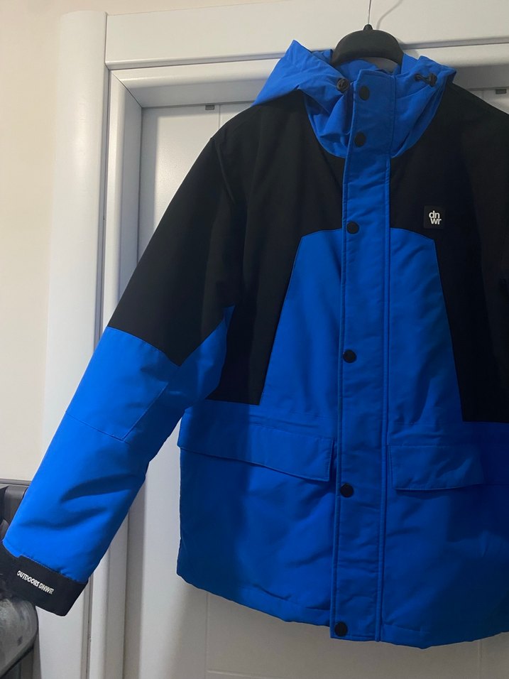 Mavi Siyah Düğmeli Erkek Midi Mont - Görsel 2