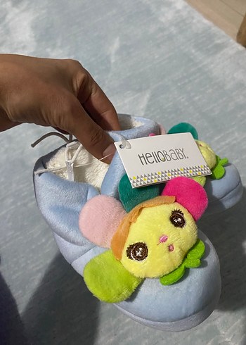 Kız Çocuk Renkli Baskılı Polar Terlik - Görsel 2