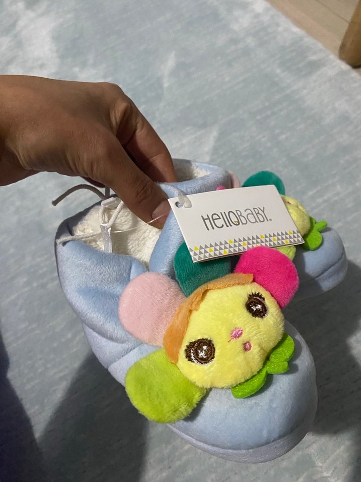 Kız Çocuk Renkli Baskılı Polar Terlik - Görsel 2