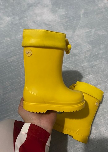 Kız Çocuk Sarı Lastik Çizme Velcro - Görsel 3