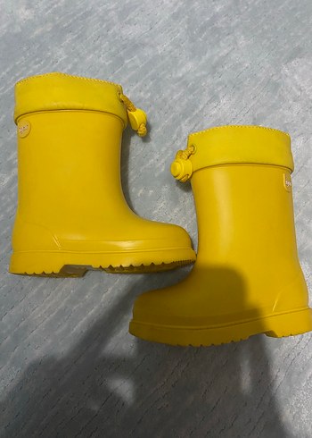 Kız Çocuk Sarı Lastik Çizme Velcro - Görsel 5