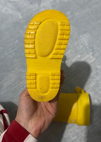 Kız Çocuk Sarı Lastik Çizme Velcro - Görsel 4