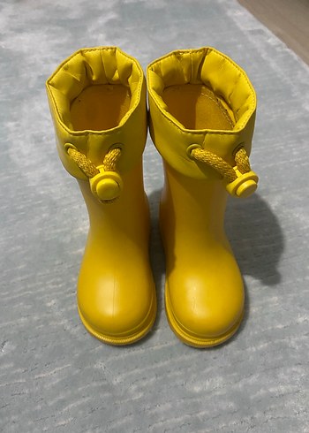 Kız Çocuk Sarı Lastik Çizme Velcro - Görsel 2