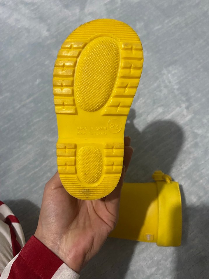 Kız Çocuk Sarı Lastik Çizme Velcro - Görsel 4