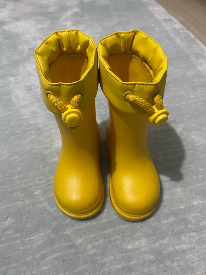 Kız Çocuk Sarı Lastik Çizme Velcro - Görsel 2