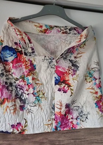 Çiçek Desenli Dantel Detaylı Mini Etek - Görsel 2