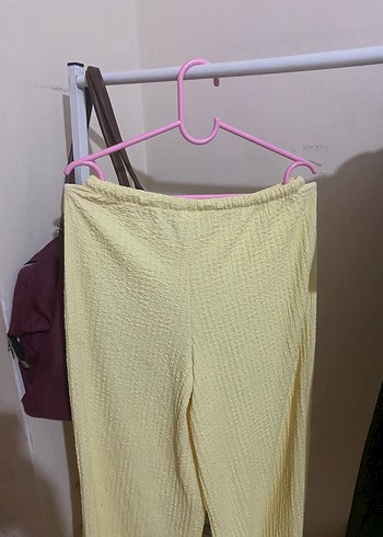 xl Beden Tereyağ sarısı Keten Pantolon alt
