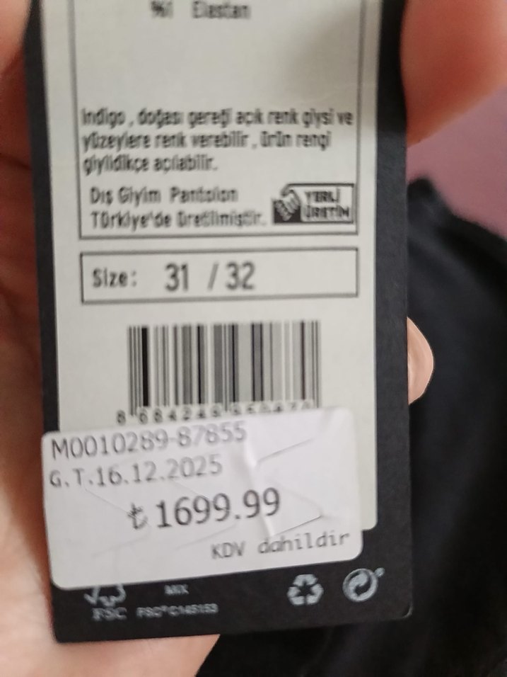 Siyah Rahat Kesim Midi Kot Pantolon - Görsel 3