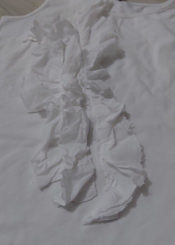 Kız Çocuk Beyaz Fırfırlı Atlet - Görsel 2