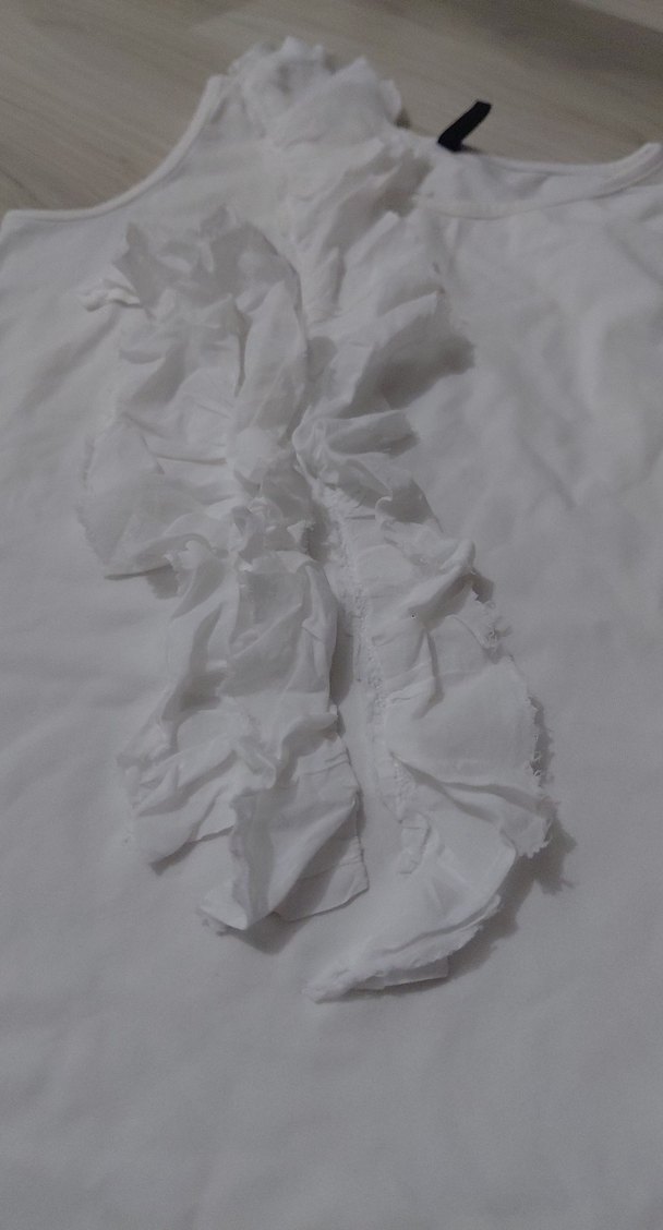 Kız Çocuk Beyaz Fırfırlı Atlet - Görsel 2