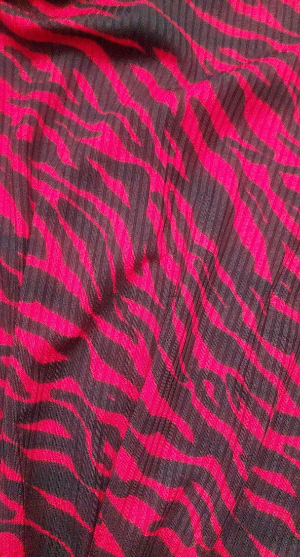 Kırmızı Zebra Desenli Drapeli Hamile Etek - Görsel 5