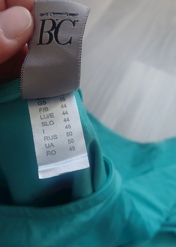 Turkuaz Keten Hamile Tişörtü, Kısa Kollu, Salaş - Görsel 4