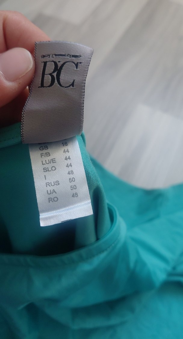 Turkuaz Keten Hamile Tişörtü, Kısa Kollu, Salaş - Görsel 4