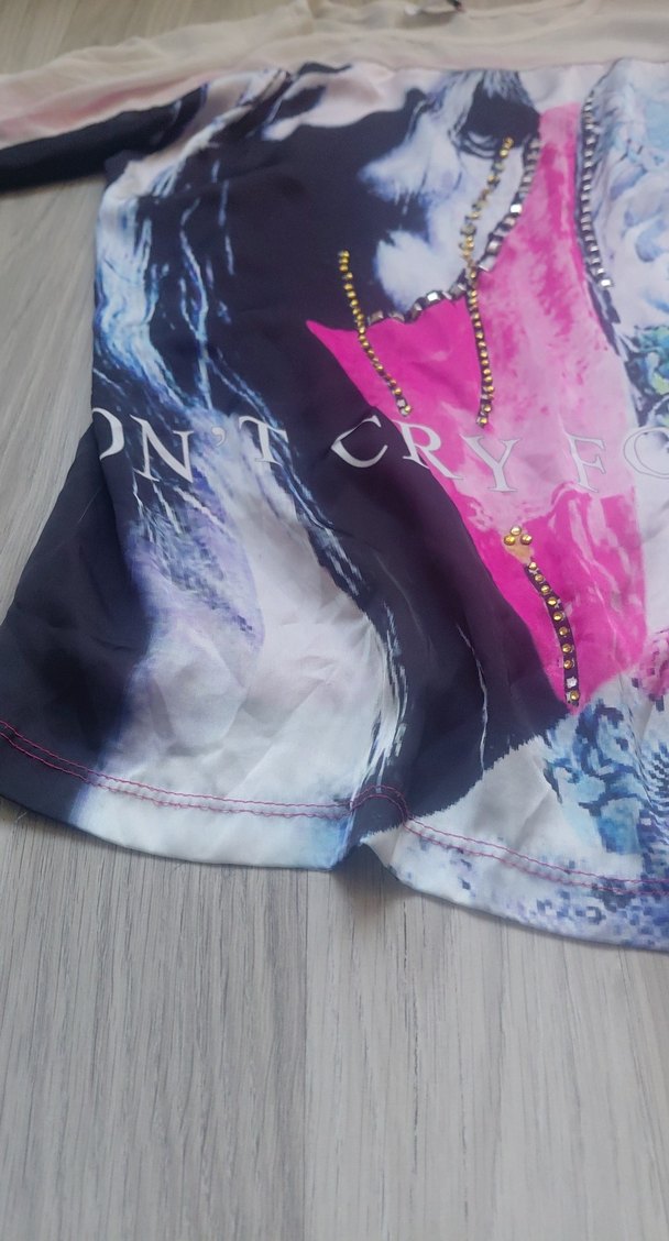 Pullu Baskılı Uzun Kollu Kız Tişörtü - Görsel 2