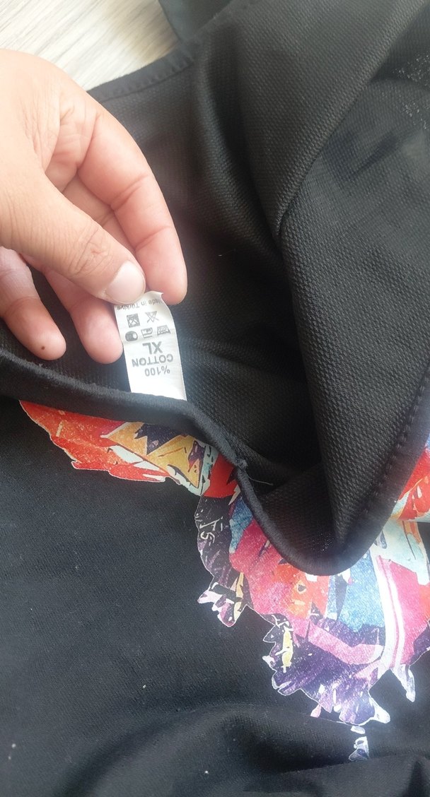 Siyah Keten Hamile Tişörtü, Kısa Kollu, Salaş - Görsel 5