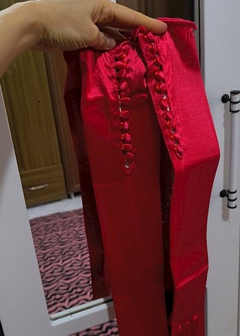 polyester kumaş eldiven 55 cm uzun vintiç model Türkiye'de yok - Görsel 3