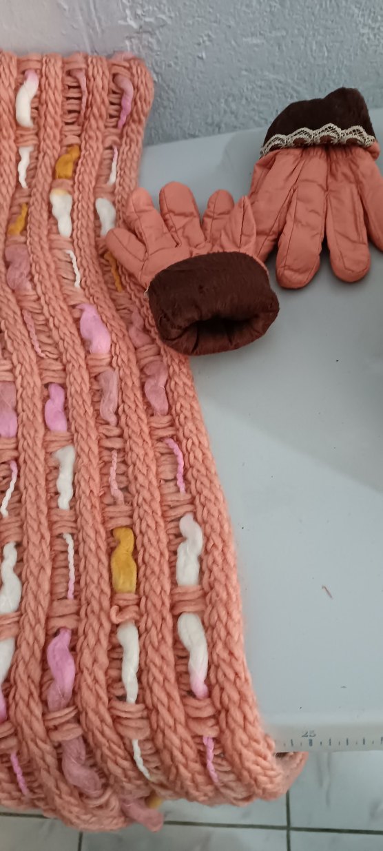 Nakışlı Pembe Bohem Kız Eldiveni - Görsel 2