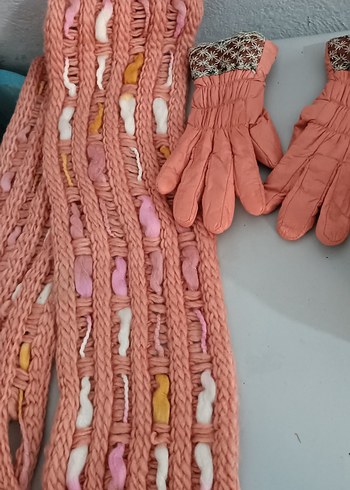 Nakışlı Pembe Kız Eldiveni - Görsel 2