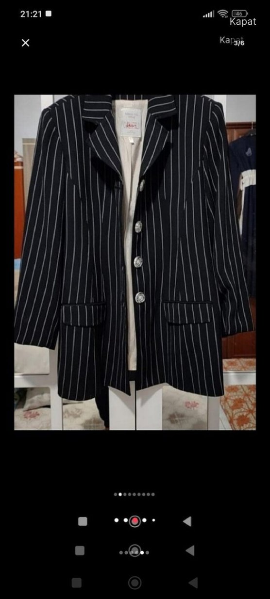 Tom Ford Çizgili Siyah Kadın Blazer - Görsel 2