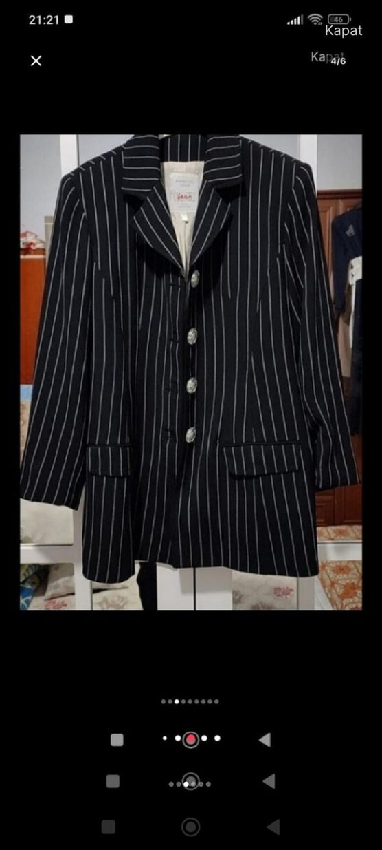 Tom Ford Çizgili Siyah Kadın Blazer - Görsel 4