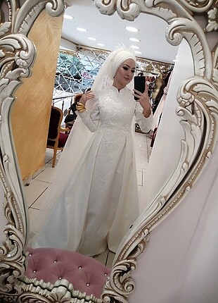 Tesettür gelinlik nikah elbisesi 