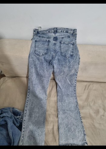 Diğer Gri Mavi Tie-Dye Kadın Kot Pantolon