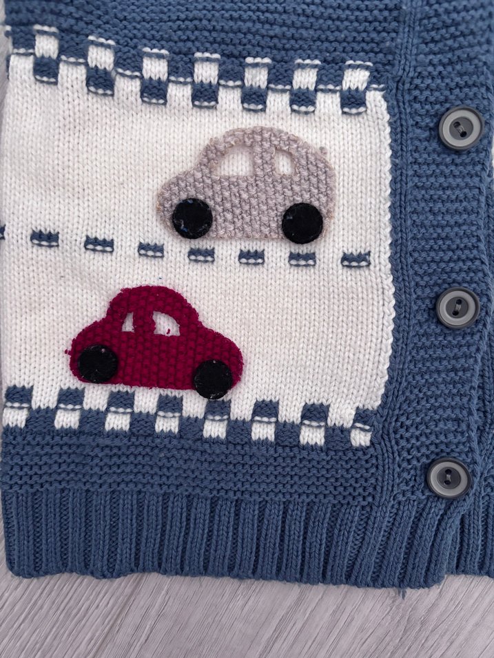 Gri Erkek Çocuk Örgü yelek - Görsel 2