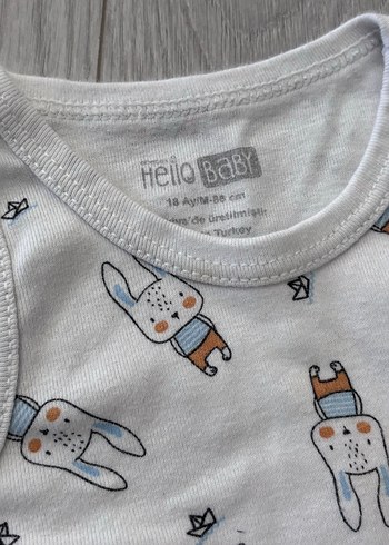 HelloBaby Pamuklu Kolsuz Bebek Çıtçıtlı Body