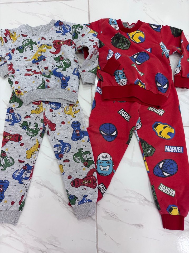 Rahat Kesim Renkli Marvel Baskılı Erkek Eşofman Takımı - Görsel 2