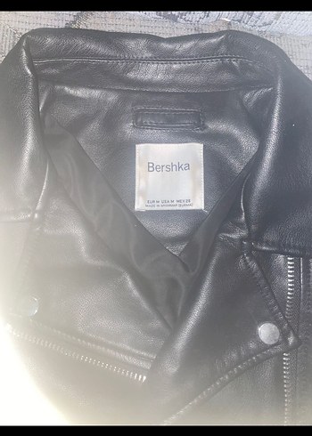 m Beden Kadın Siyah Deri Biker Ceket