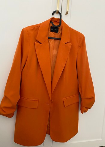Diğer Turuncu Düğmeli Kadın Blazer