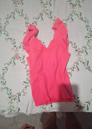 LC Waikiki Dantel Detaylı Pembe V Yaka Kız Yeleği