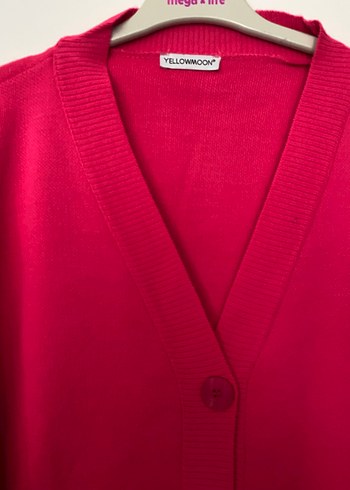 Düğmeli Pembe Midi Triko Hırka - Görsel 5