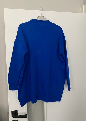 Mavi Örgü Kadın Hırka - Görsel 6